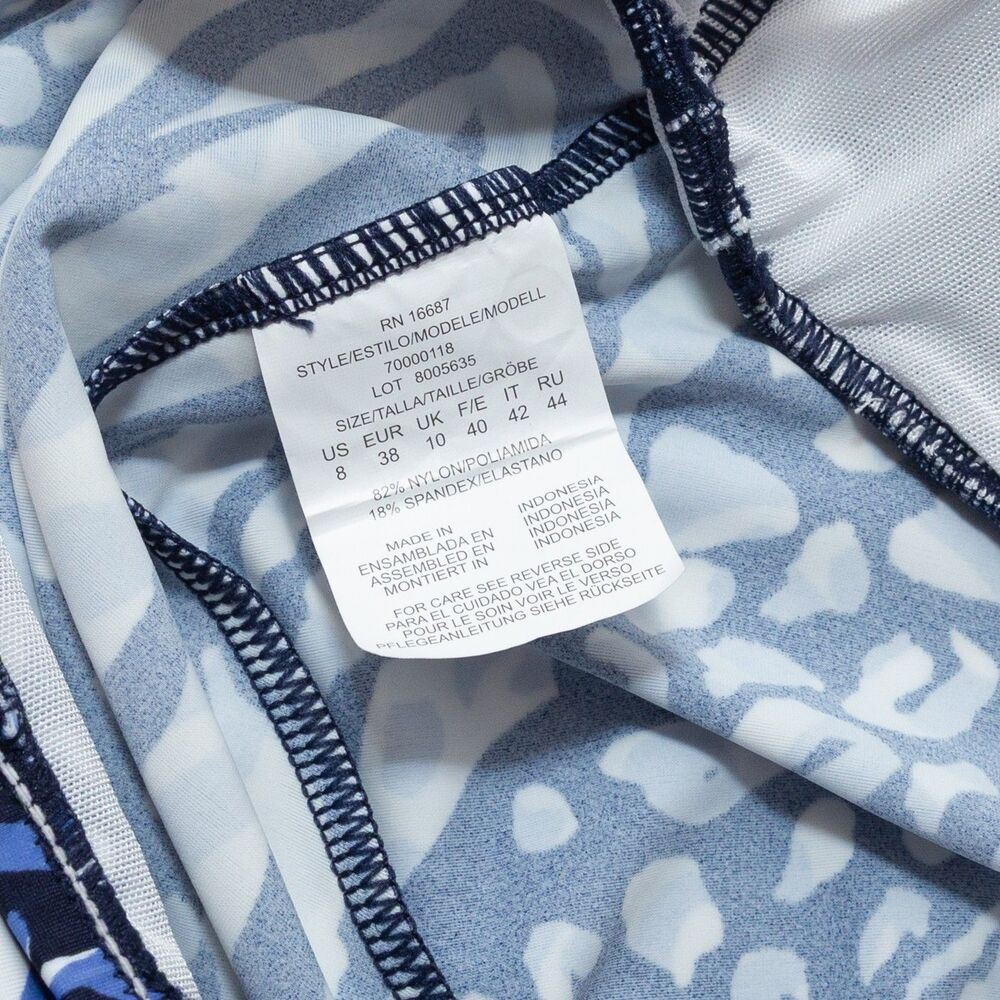 Swim Solutions Size 8 Women's Navy Multi Animal‎ Print Underwire Tankini Top New - Picture 5 of 6